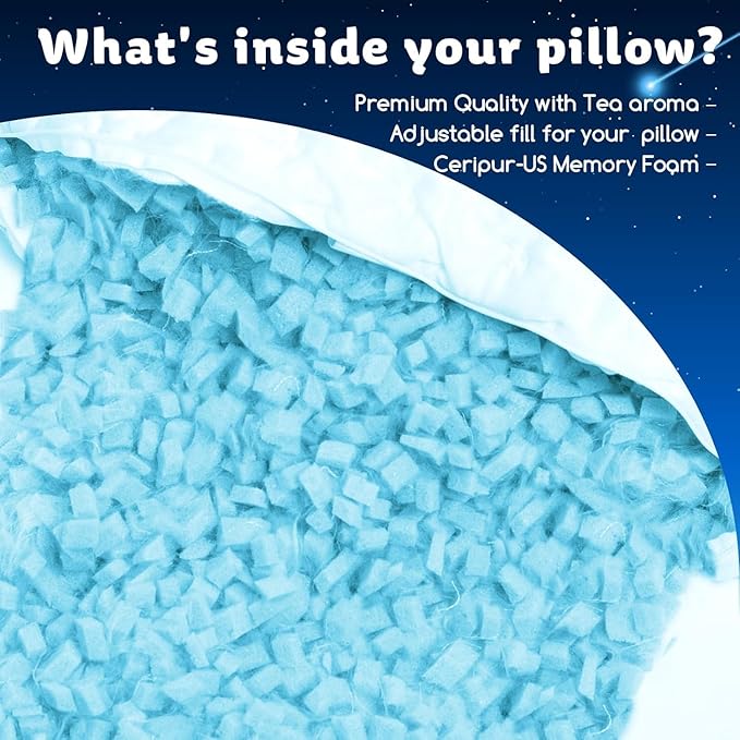 KUCEY Cooling Side Sleeper Pillow for Neck and Shoulder Pain, Luxury Shredded Memory Foam Firm Cool Bed Pillows for Sleeping Set of 1- Adjustable Standard Size- Washable Cover Original White