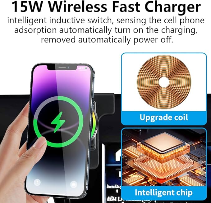 Car Magnetic Phone Mount for Mercedes Benz Sprinter eSprinter 2019 2020 2022 2023 2024 2025 Auto Accessories Best Cellphone Holder Fast 15W Wireless Charger Cell Phones Charging Screen Stand