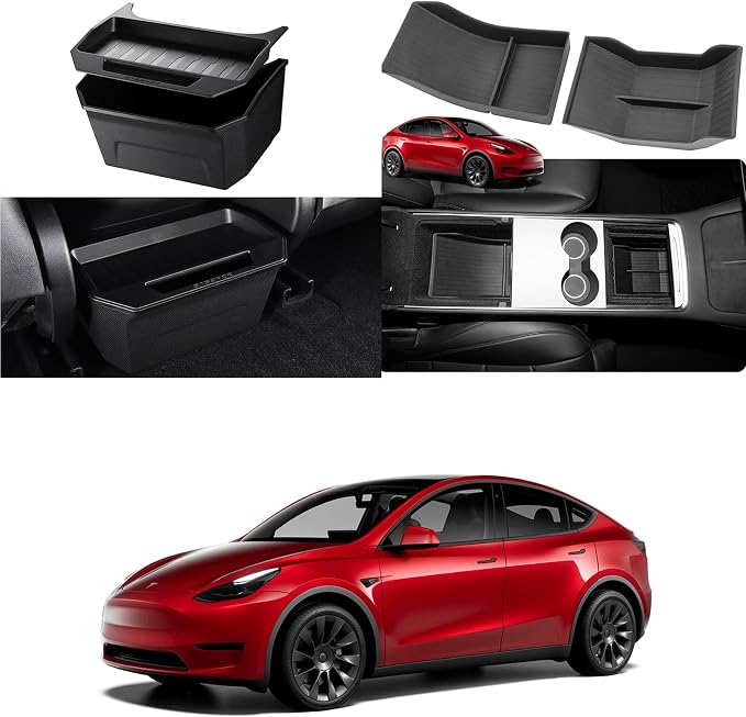 BASENOR Model 3 Rear Center Console Organizer and Control Lower Bottom Storage