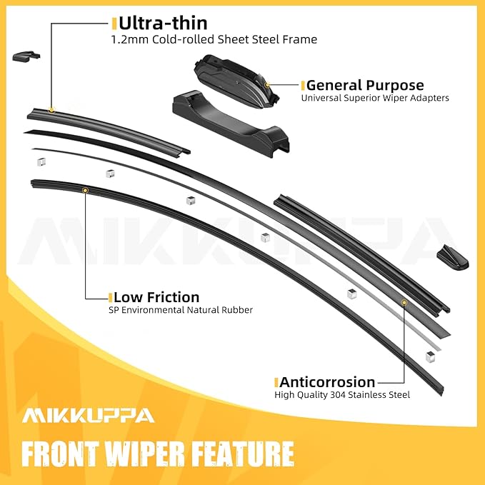 MIKKUPPA 26"+14"+12" Wiper Blades Replacement for 2008-2013 Nissan Rogue, 2014-2015 Rogue Select Windshield Wiper, Durable Stable Quiet Original Equipment All Season Wiper Blades Set (Pack of 3)