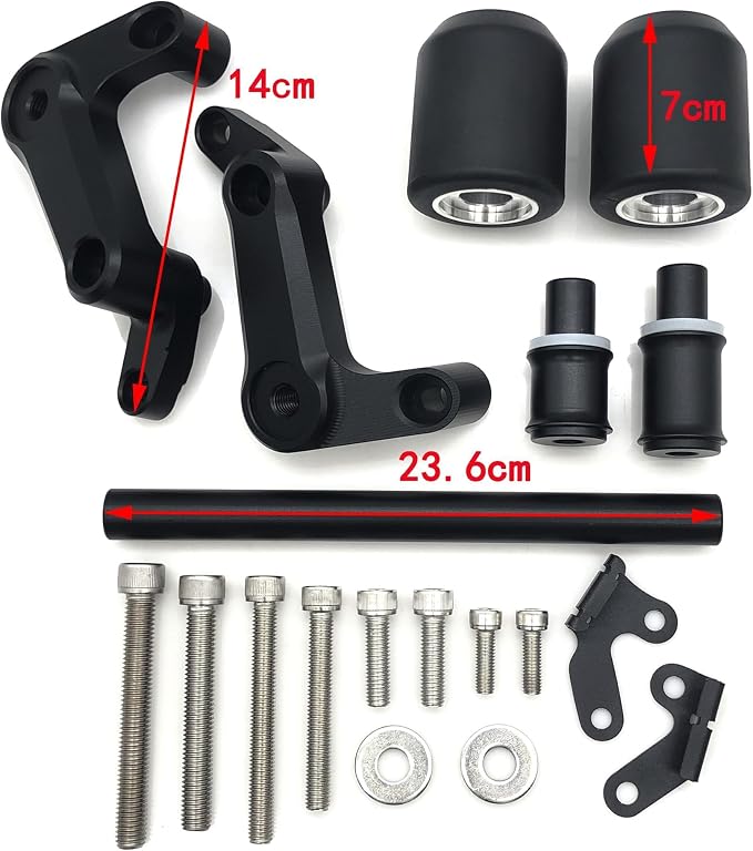 MZS Motorcycle Frame Sliders, Crash Protector Falling Protection Guards Kits Accessories No Cut Black Compatible with 790 Models 2018-2025/890 Models (Not Adventure) 2020-2025