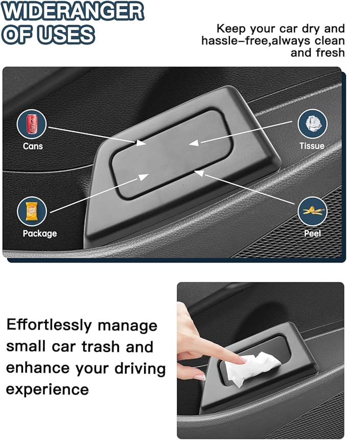 Ruiya Corolla Cross Door Trash Can for Toyota Corolla Cross Accessories Portable Mini with Lid Trash Garbage Bin Compatible with 2022 2023 2024 2025 2026 Toyota Corolla Cross