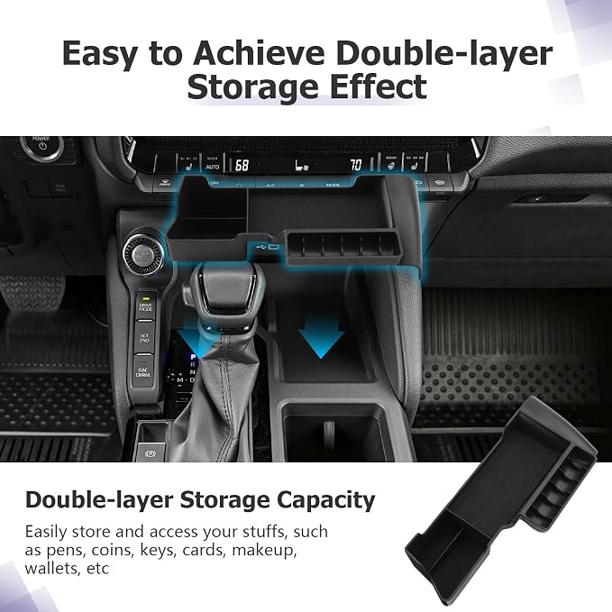 LUWU Land Cruiser 2025 2026 Center Console Organizer - Compatible with 2024 2025 2026 Toyota Land Cruiser Accessories Under Screen Organizer Tray 2025 2026 LC250 Armrest Console Organizer