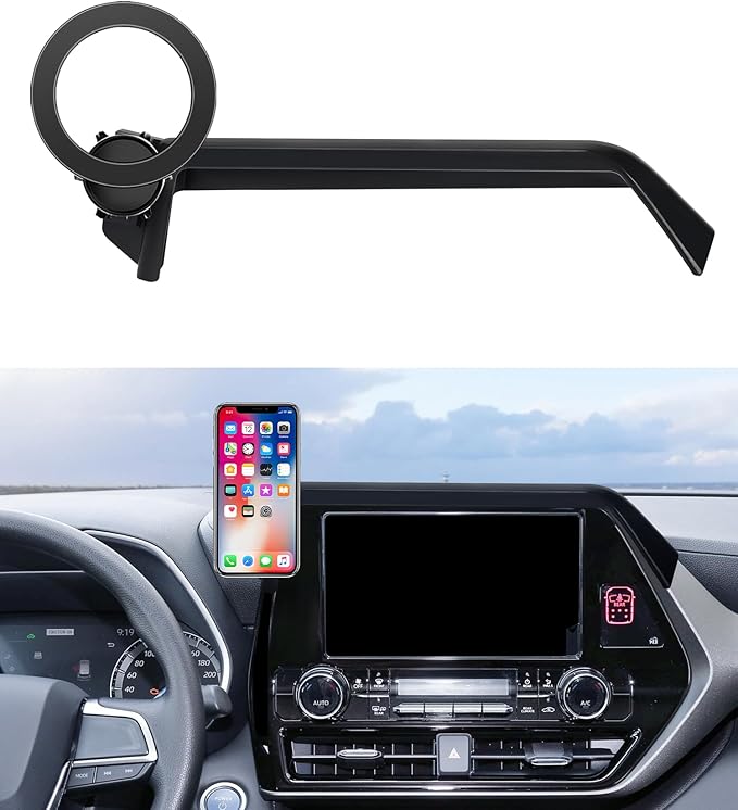 Car Phone Holder for Toyota Highlander 2020-2026 Accessories 8-Inch Screen Fixed Clip, 360° Rotation Phone Mount Compatible with MagSafe,Cell Phone Holder That Does Not Affect Air Vent