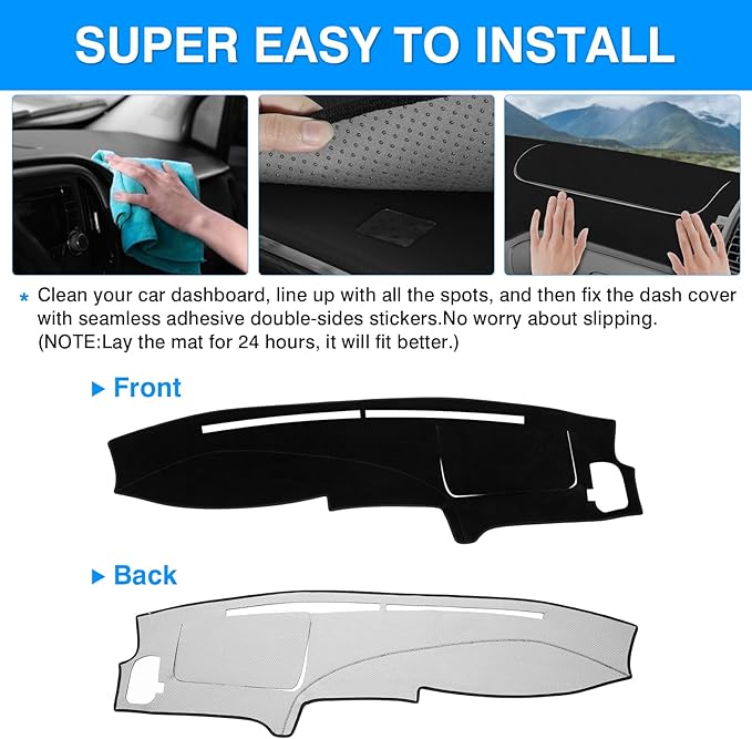 Autorder Dashboard Cover Mat for 2000-2006 Toyota Tundra & 2001-2007 Toyota Sequoia Accessories Dash Cover Upgrade Velvet Dash Mat Sunshade Glare UV Rays Protector
