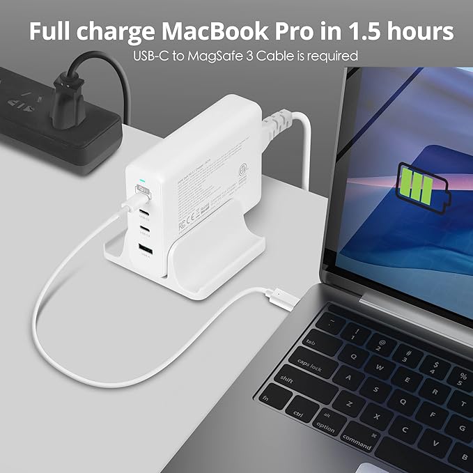 SIIG 240W USB-C 4-Port PD GaN Charger, 3C1A, PD 3.1/ QC 3.0 Fast Charging for MacBook Pro/Air iPad iPhone 14 Plus 13 12 Pro Max Samsung Galaxy Note 20 S22 Pixel and More (AC-PW1X11-S1)