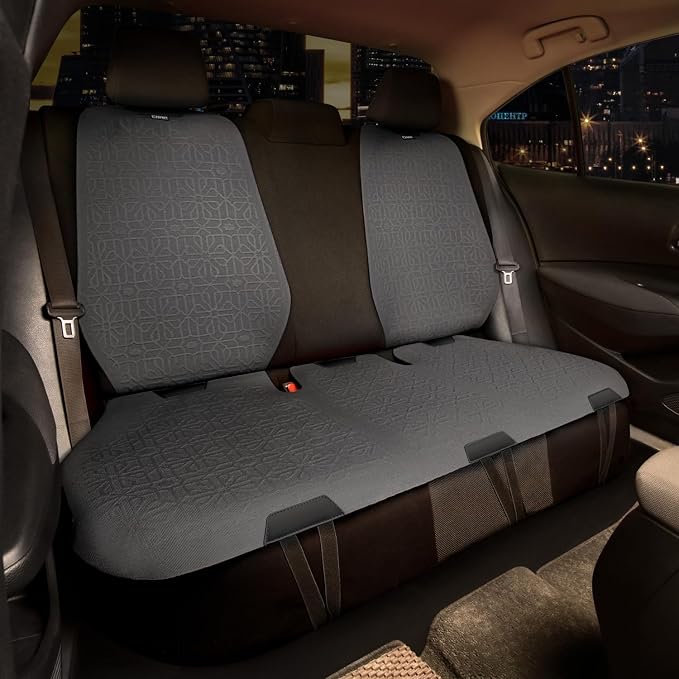 Protex Series Full Set Seat Covers Woven Polyester Universal for Cars Trucks SUV, Grey, CA-SC-PROTEX-Full-GY