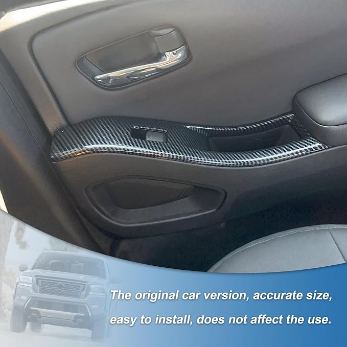 Carbon Fiber Window Lift Switch Panel Cover Compatible with Nissan Frontier 2022-2026
