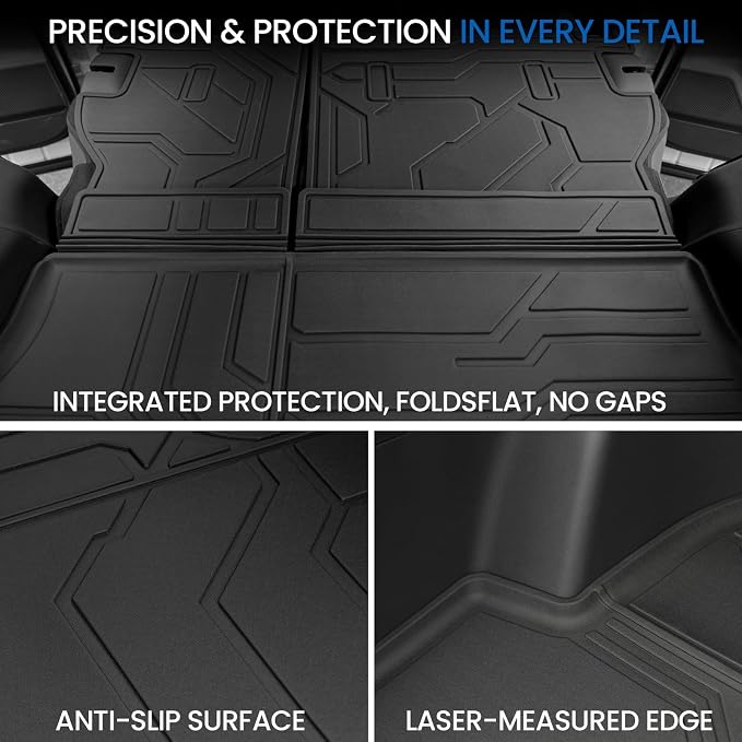 Cargo Liner Backrest Mats for 2026 Toyota RAV4 Hybrid (Not Fit Limited or PHEV), All Weather TPE Cargo Trunk Mat Seat Back Protectors Accessories
