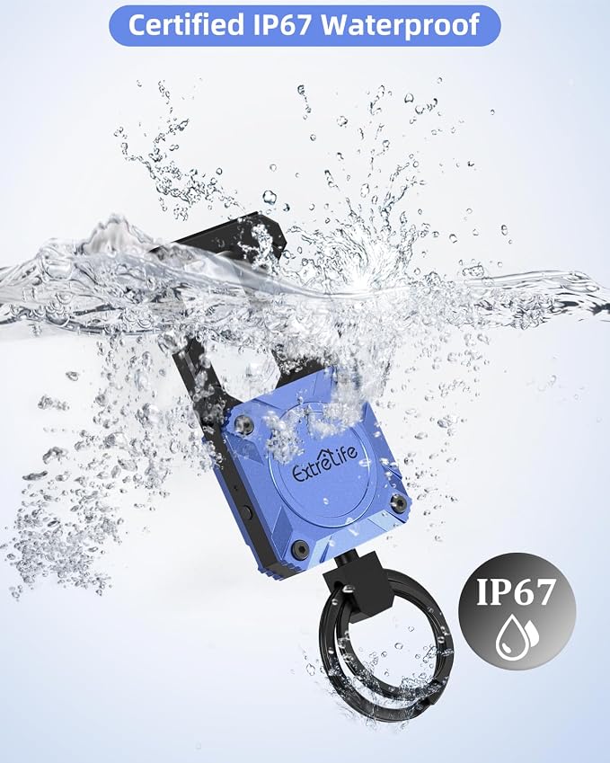 ExtreLife Keychain, Works with Apple Find My, Bottle Opener, Carabiner Car Key Chains with Gps Tracker