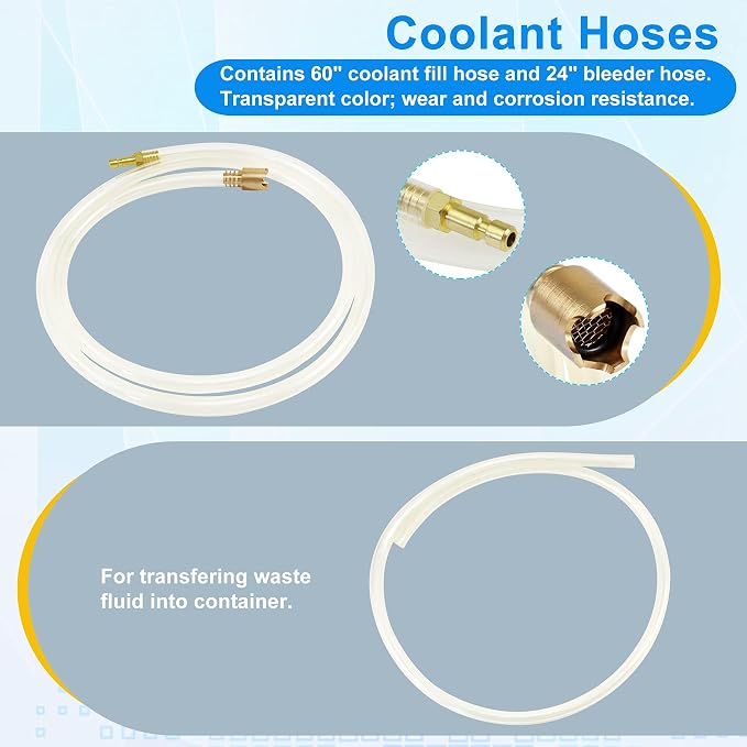JoyFans Coolant Pressure Tester Kit, Cooling System Coolant Vacuum Refill Kit Automotive Tools Works on Radiator Leak Test & Coolant Fill Purge Service for Cars Trucks Airlift