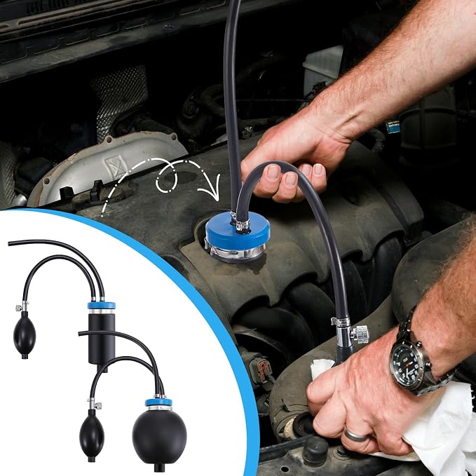 Aurelema 2 Pcs Universal Easy Intake Adapter Automotive Smoke Machine Inflatable Bladder Block off Diagnostic Car Smoke Leak Tester Detector for 12V Vehicles Pipe Fuel Leakage Detection (Blue)