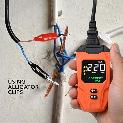 Circuit Breaker Finder Detector with LCD Display, AI Smart Mode, GFCI Outlet Tester, Electrical Circuit Tracer Tool with NCV Test – Includes Carrying Case and Adapters, Rechargeable Function