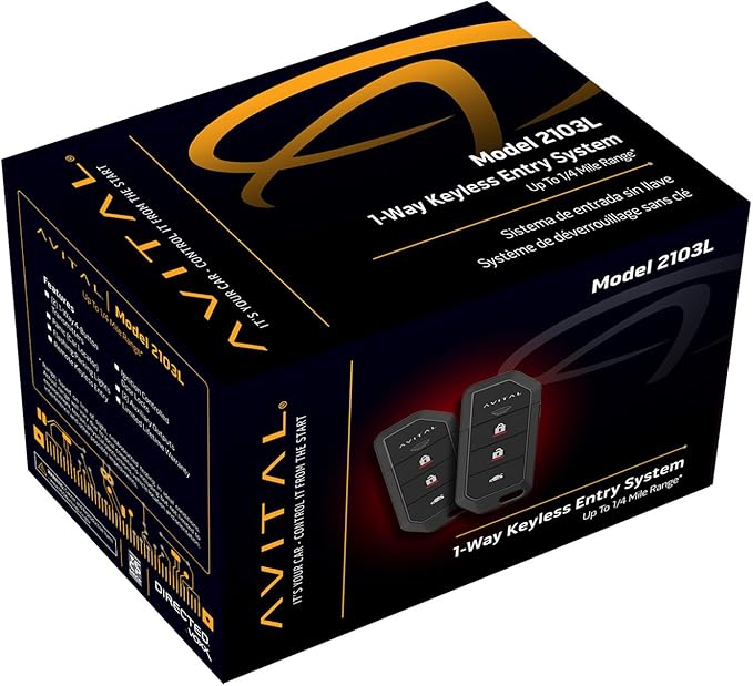 Avital 2103L Automotive Keyless Entry System with Two 4-Button Remotes