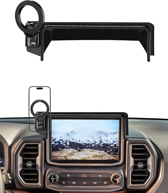 PZK Car Phone Holder for Ford Bronco Sport 2021 2022 2023 2024 Accessories 8-Inch Screen Fixed Clip Compatible with MagSafe Car Phone Mount 360° Rotation Not Affect Air Vent Accessories for Ford
