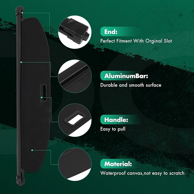 SCITOO Retractable Rear Cargo Cover Shade 2019-2024 Fit for Acura RDX 2.0L Rear Trunk Retractable Security Shade Cover