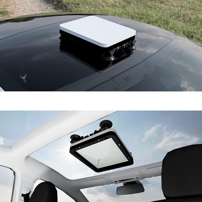 Starlink Mount Ultra-Durable Kit for Campers, RVs, UTVs, Trucks, & Cars | USA Made | Interior and Exterior Vehicle Installation | Hardtop Complete Coverage (Add Car Charger, Mount + Suction Cups)