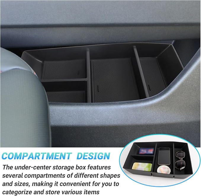 Center Console Organizer Compatible with 2024-2026 Chevy Traverse Interior Accessories, Divider Compartment Tray and Center Console Bottom Storage Box; Not fit for 2024 Chevy Traverse Limited