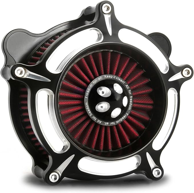 For harley air cleaner filter Sportster Softail Touring street road king glide Dyna for harley davidson air intake filters (Contrast Cut - Red Filter, B-For Softail/Dyna 93-15 ，Touring 01-07)