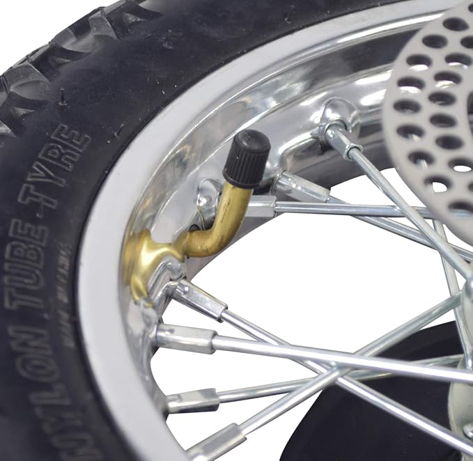 AlveyTech Rear Wheel Assembly for Razor MX500 and MX650 Dirt Rocket Bike - Replacement Kit with 2.5-10 Knobby Tread Tire, Inner Tube, Rim, Axle, Brake Rotor, 80 Tooth Sprocket, Freewheel, Chain Guard