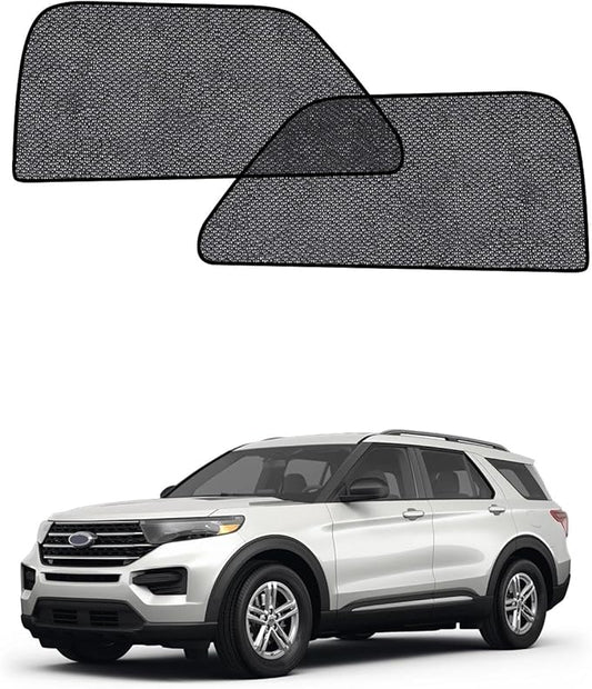 Car Window Shades for Ford Explorer(2020-2026), 2-Pack Rear Window Sun Shades for Baby – Breathable Mesh, UV & Heat Blocker, Privacy Protection for Camping, Travel, Sleep & Nursing