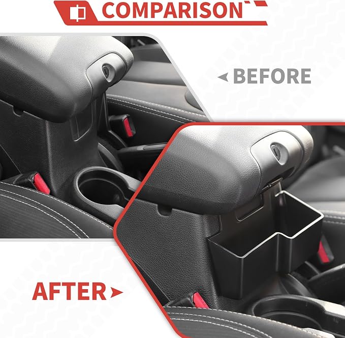 5PCS Interior Storage Fit for 2011-2018 Jeep Wrangler JK/JKU – Console Organizer, Passenger Side Grab Handle Box, Gear Tray, Front Door Net Pocket & Armrest Box Outer Storage