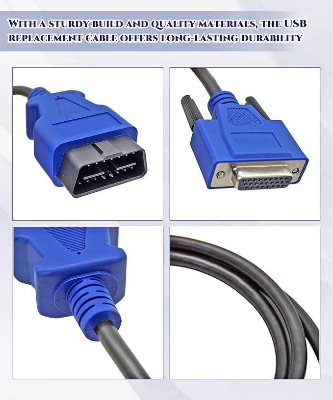 16 Pin OBD2 Cable Adapter Fits for Nexiq USB Link 2 & Nexiq USB Link 3 Fits for J1962 Vehicles Ford GM Dodge Mack Isuzu Hino ETC.