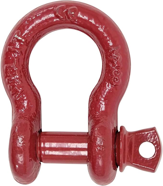 Mytee Products 3/8" Anchor Shackle Forged Carbon Steel w/Alloy Screw Pin WLL # 1.0 Ton (2,000 Lbs.) | Double Rust Protection Heavy Duty D Ring Shackle for Towing, Rigging & Vehicle Recovery (10 Pack)
