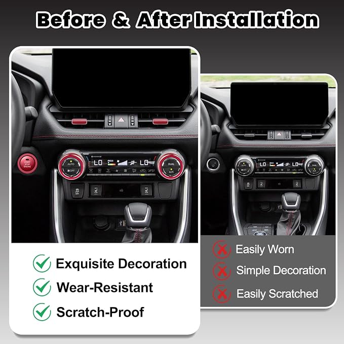 DIAMOOKY 9PCS Center Console Organizer & Knob Cover Compatible with Toyota RAV4