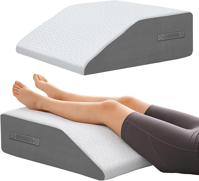 8" Leg Elevation Pillows Memory Foam Leg Support Bed Wedge Pillow Leg Elevated for Sleeping, Leg Pillows Good for Back& Knee& Hip& Ankles