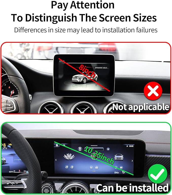 Wireless Charging Car Phone Holder for Mercedes Benz CLA-Class 2020-2025/GLB-Class 2020-2025/GLA-Class 2021-2025/A-Class 2019-2022/EQB 2022-2025, 10.25" Screen Fixed Clip