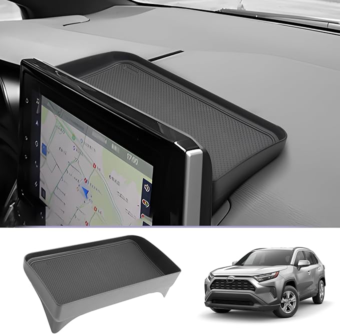 LUWU 2025 RAV 4 Dashboard Storage Tray Compatible with Toyota RAV 4 2019-2022 2023 2024 2025 Center Console Display Box Hidden Tray Behind Screen 2025 RAV 4 Accessories
