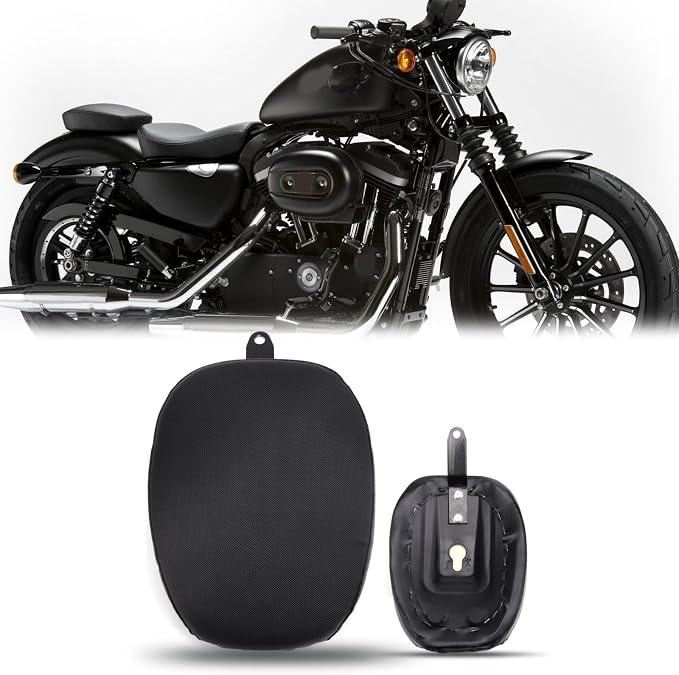 Motorcycle Rear Seat Passenger Pillion Pad Seat Cushion Compatible with Harley Sportster XL1200 883 72 48 2010-2015
