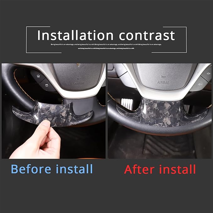 Steering Wheel Cover Trim Real Carbon Fiber 1PCS Compatible with Corvette C7 Z06 Z51 ZR1 Stingray 2014 2015 2016 2017 2018 2019 (Forged Grain Pattern)