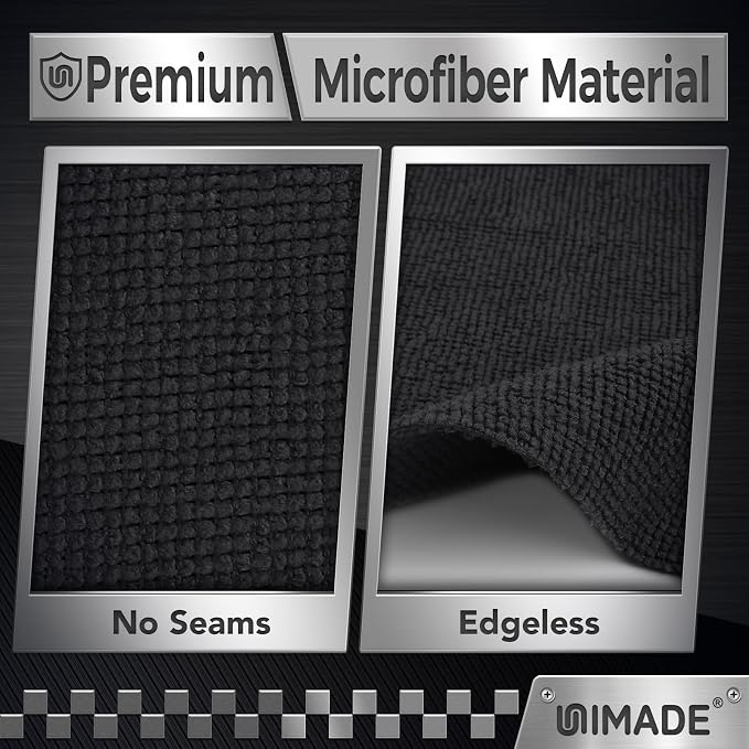 UNIMADE Microfiber Cleaning Cloth, 200 Pack Microfiber Towels for Cars Reusable Shop Rags Bulk Lint Free Cleaning Towels for Car Kitchen Automotive Bar Mechanic Restaurant Garage, 11.5"x 11.5", Black