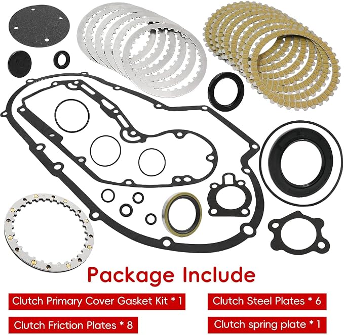 Clutch Kit & Clutch spring plate & Primary Cover Gasket Compatible with Sportster 1200 XLH1200 XL1200 1991-2003 OEM# 34955-04 37911-90 37913-90 37977-90 34955-89 25263-90FM