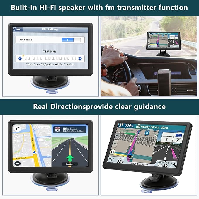 7 Inch GPS Navigator for Car Truck RV, 2026 Latest Map Update, Intelligent Voice Navigation, Speed Limit Alerts, Custom Route Planning, and HD Touchscreen
