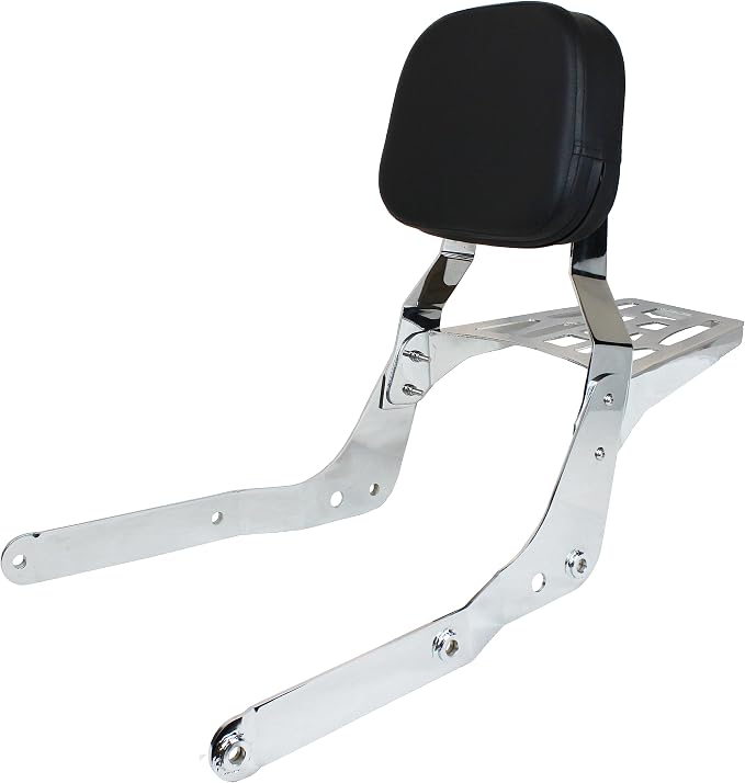YHMOTO Passenger Sissybar Backrest with Luggage Rack for Honda Shadow Aero 750 VT750C 2004-2023 (Chrome)