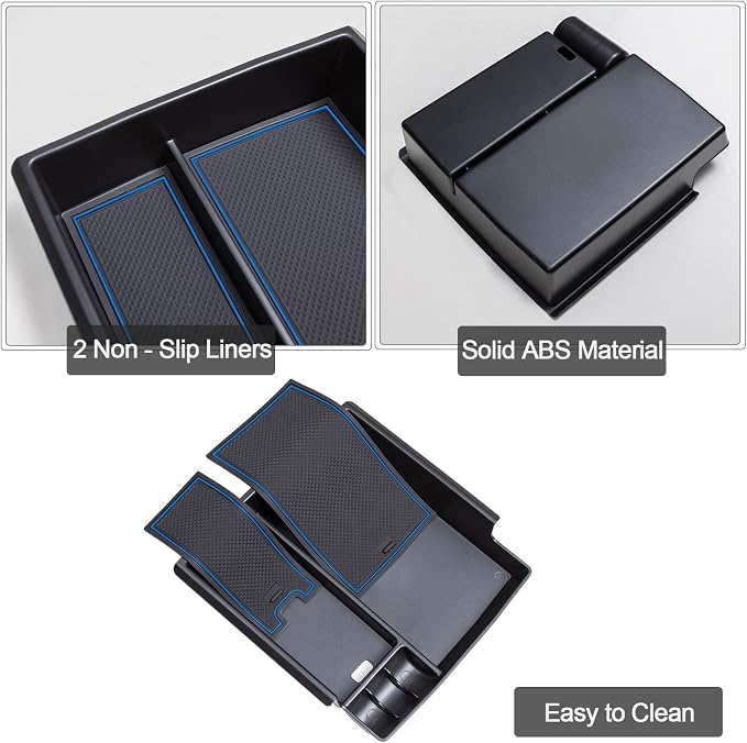 TOPINSTALL New Blue Tray Compatible with 2021-2024 Ford Bronco & 2025+ Bronco 2-Door & 2025+ 4-Door Manual Transmission, Full Size Bronco Organizer (NO for 2025+ 4-Door Automatic)