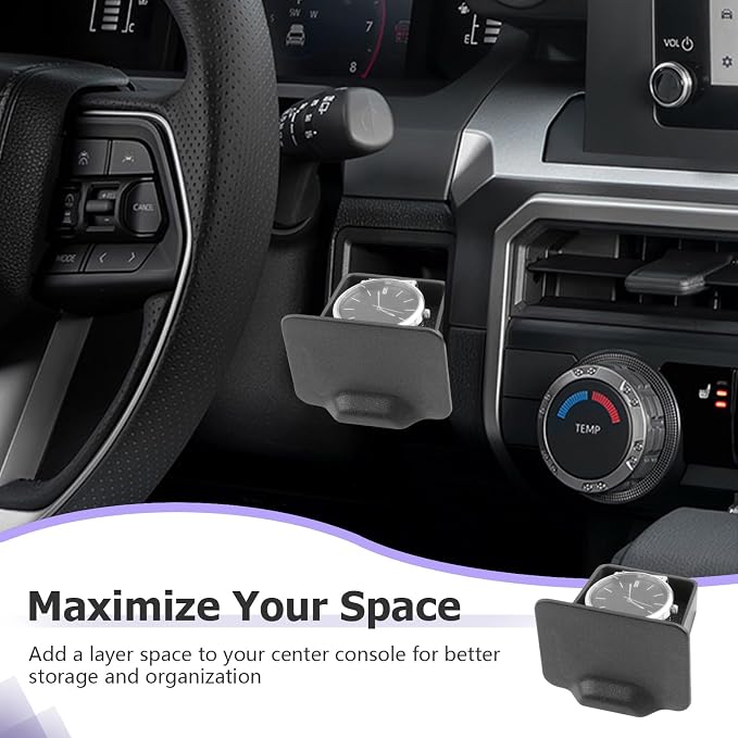 LUWU Upgrade Storage Drawer Tray Compatible with 2024 2025 2026 Toyota Tacoma & 2025 2026 Toyota 4Runner Accessories Center Console Organizer Wheel Cubicle Extra Storage for Keys Coins Card