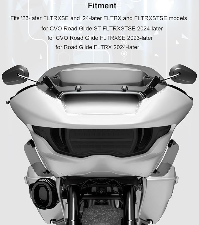 Headlight Lens Headlamp Protection Headlight Cover Compatible with Harley CVO Road Glide FLTRXSE 2023-2025 & Road Glide/ST 2024-2025 (Black)