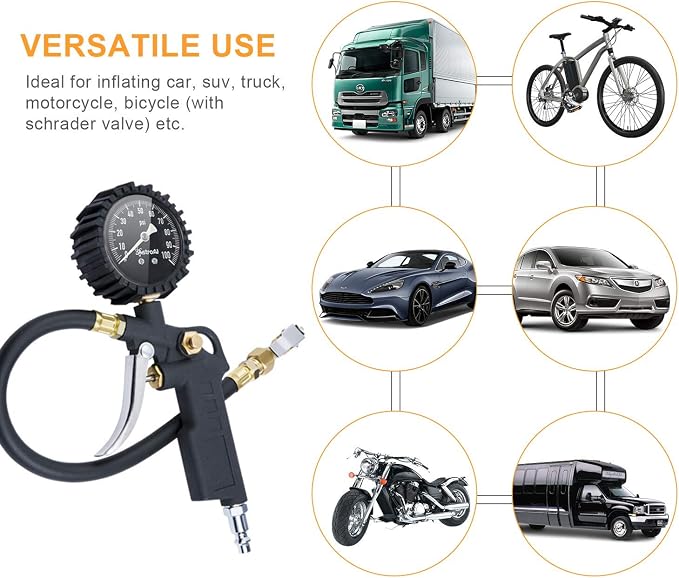 AstroAI S8 1500A Car Battery Jump Starter & 100 PSI Glow Dial Tire Pressure Gauge with Inflator