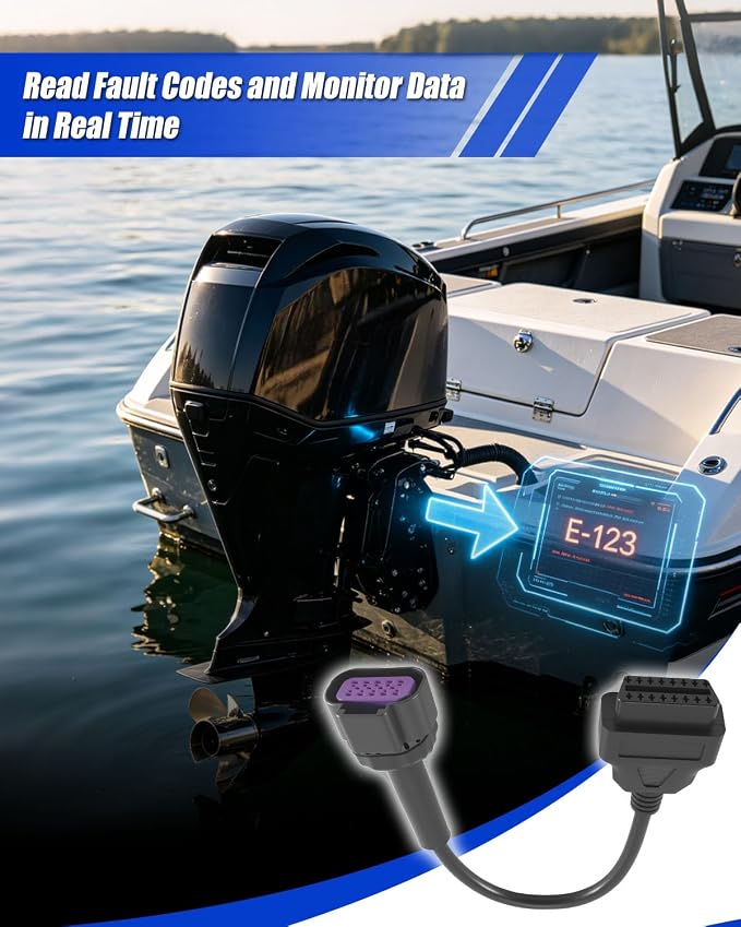 OBD2 Adapter 10-Pin Cable Fit for Mercury MerCruiser Cummins DTS Fit for Jaltest JDC617A