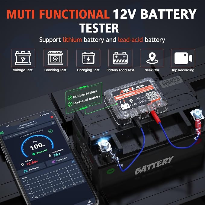 ANCEL BM200-US Car Battery Tester + ANCEL PB100 Automotive Power Circuit Probe