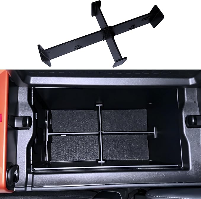 For 2026 Toyota RAV4 2PCS Center Console Organizer ABS Armrest Lower Insert Storage Dividers, 6th Gen Hybrid&Plug-in Hybrid Interior Accessories - Not for Limited