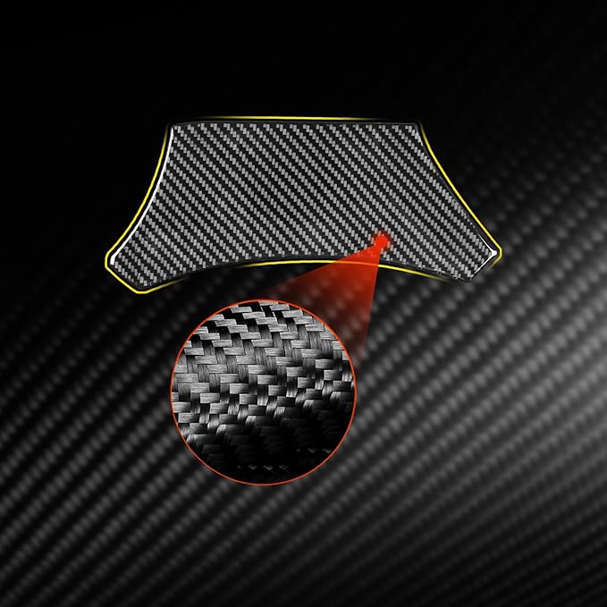 Unifizz Real Carbon Fiber Steering Wheel Base Trim Cover for Corvette C7 2014-2019, Retractable Upper Base Cover Trim, Sporty Interior Enhancement