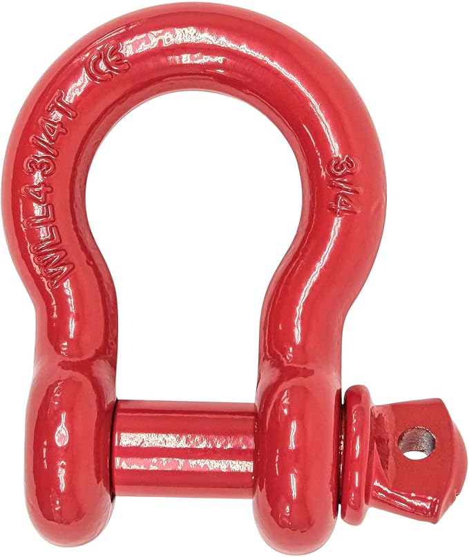 Mytee Products 3/4" Anchor Shackle Forged Carbon Steel w/Alloy Screw Pin WLL # 4.75 Tons (9,500 lbs) | Double Rust Protection Heavy Duty D Ring Shackle for Towing, Rigging & Vehicle Recovery (4 Pack)