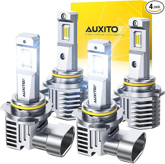 AUXITO 9005 9006 Bulbs Combo 1400% Brighter HB3/HB4 Bulbs, 6500K Cool White, Plug-N-Play, Pack of 2