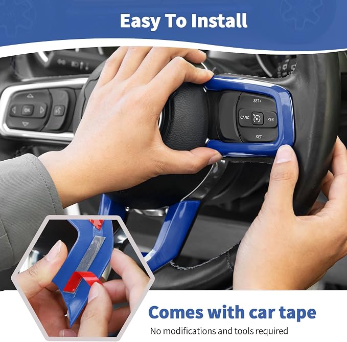 RT-TCZ for Jeep JL Interior Trim Kit Blue Cover for Jeep Wrangler JL JLU 2018-2023 for Gladiator JT 20120-2023 Blue Interior Accessories 23pcs