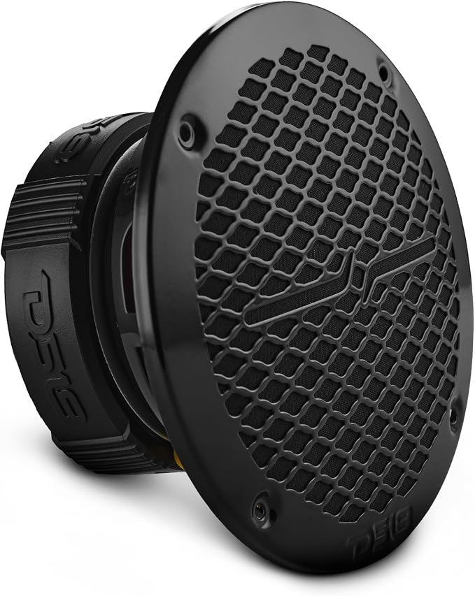 DS18 PRO-ZT6 6.5-Inch 2 Way Pro Audio Midrange Speakers with Built-in Bullet Tweeter 4-Ohms 450W Max 225W RMS Water Resistant - Black Metal Mesh Grill Included (1 Speaker)